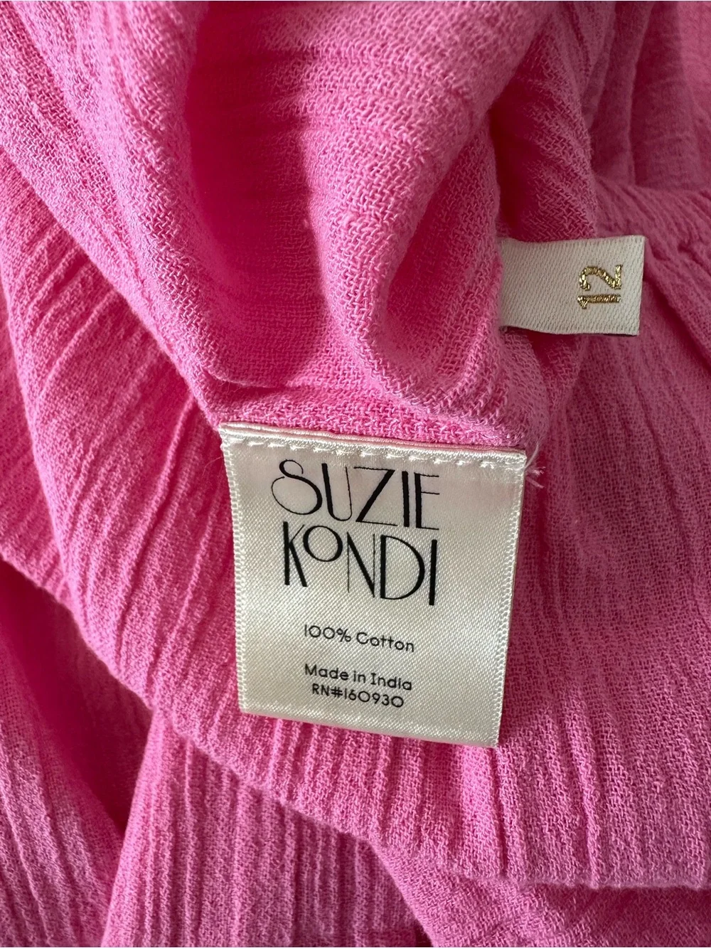 Suzie Kondi Kids Harem Jumpsuit Gauze Pink Cosmos elastic hem and strap 12 years
